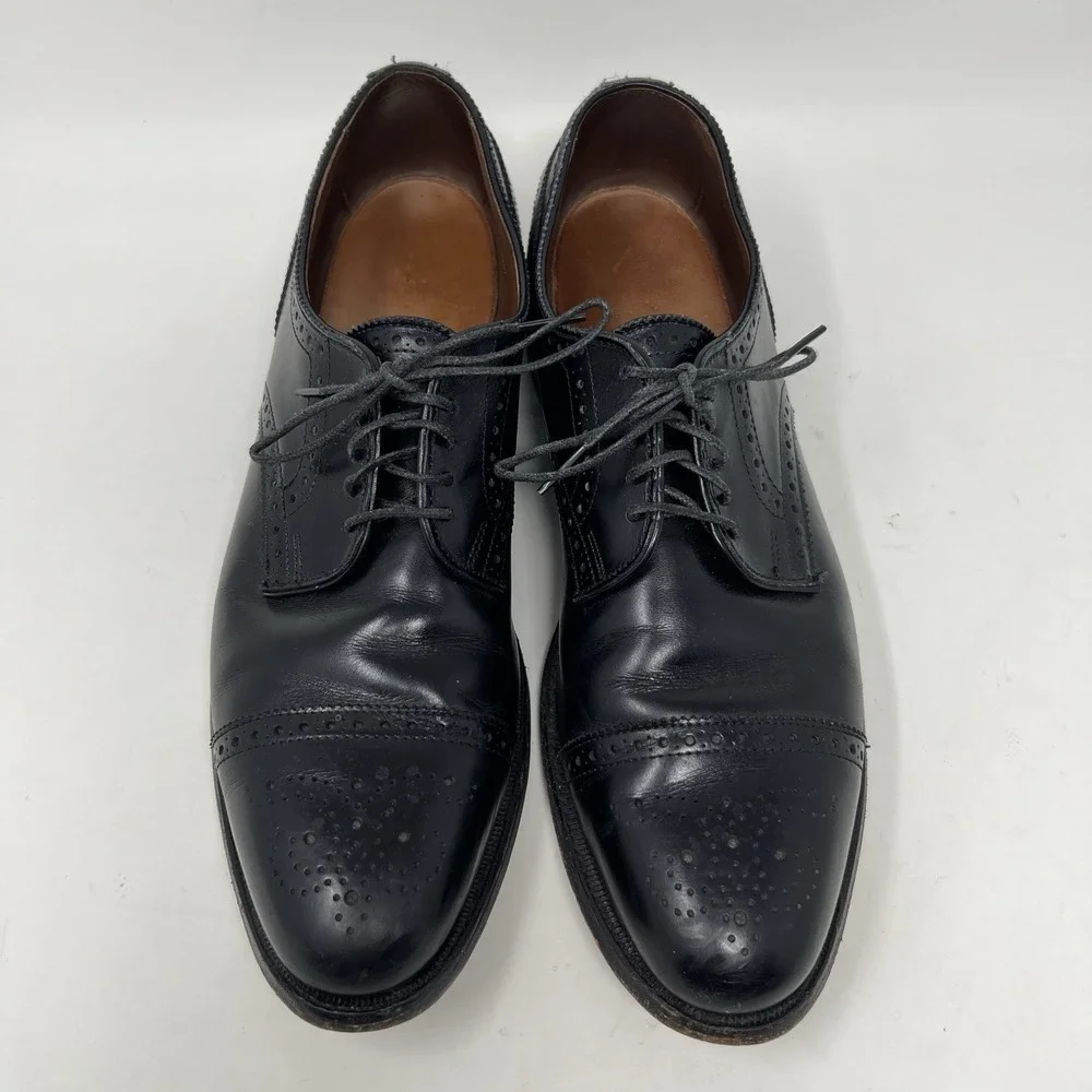 Allen Edmonds Men's Size 9.5 AAA Sanford Dress Shoes Cap Toe Derby Oxford‎ Black
